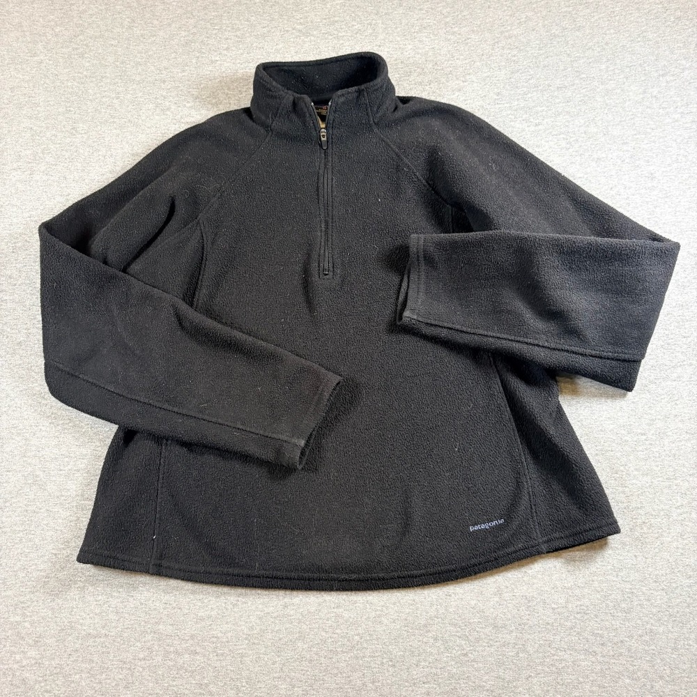 Patagonia Capilene Fleece Pullover Womens Size M Black 1/4 Zip Gorpcore